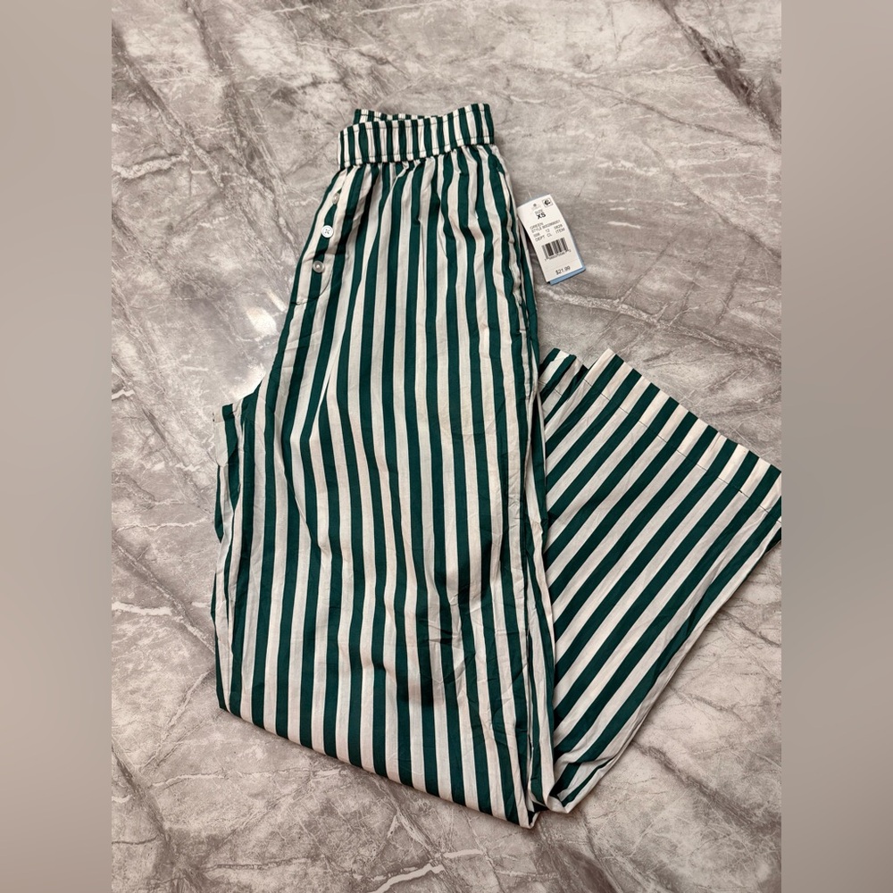 Grayson Threads Green and White Striped Kids Pants